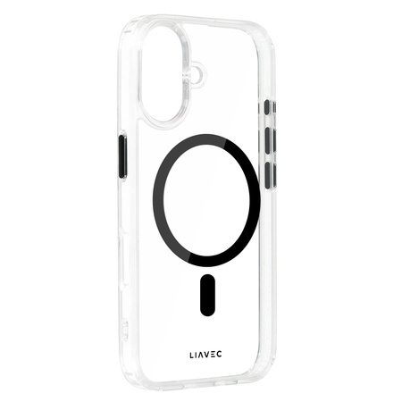 Liavec Glossy Magsafe Clear Case do Iphone 16 czarny