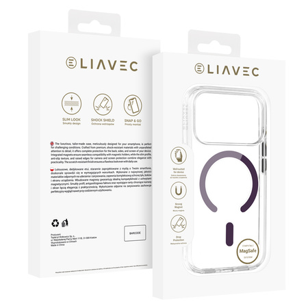 Liavec Pure Case with camera control button do Iphone 18 Pro Max/17 Pro Max burgundowy