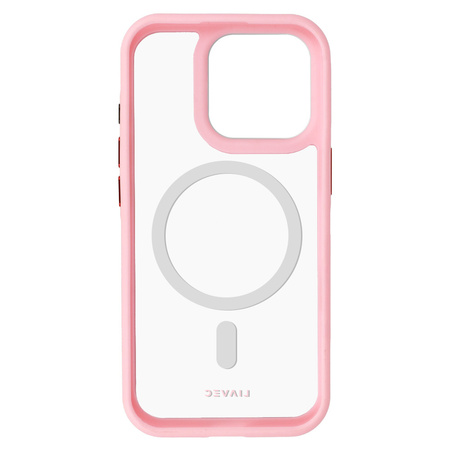 Liavec Hybrid Magsafe Clear Case für iPhone 15 Pro Max Hellrosa
