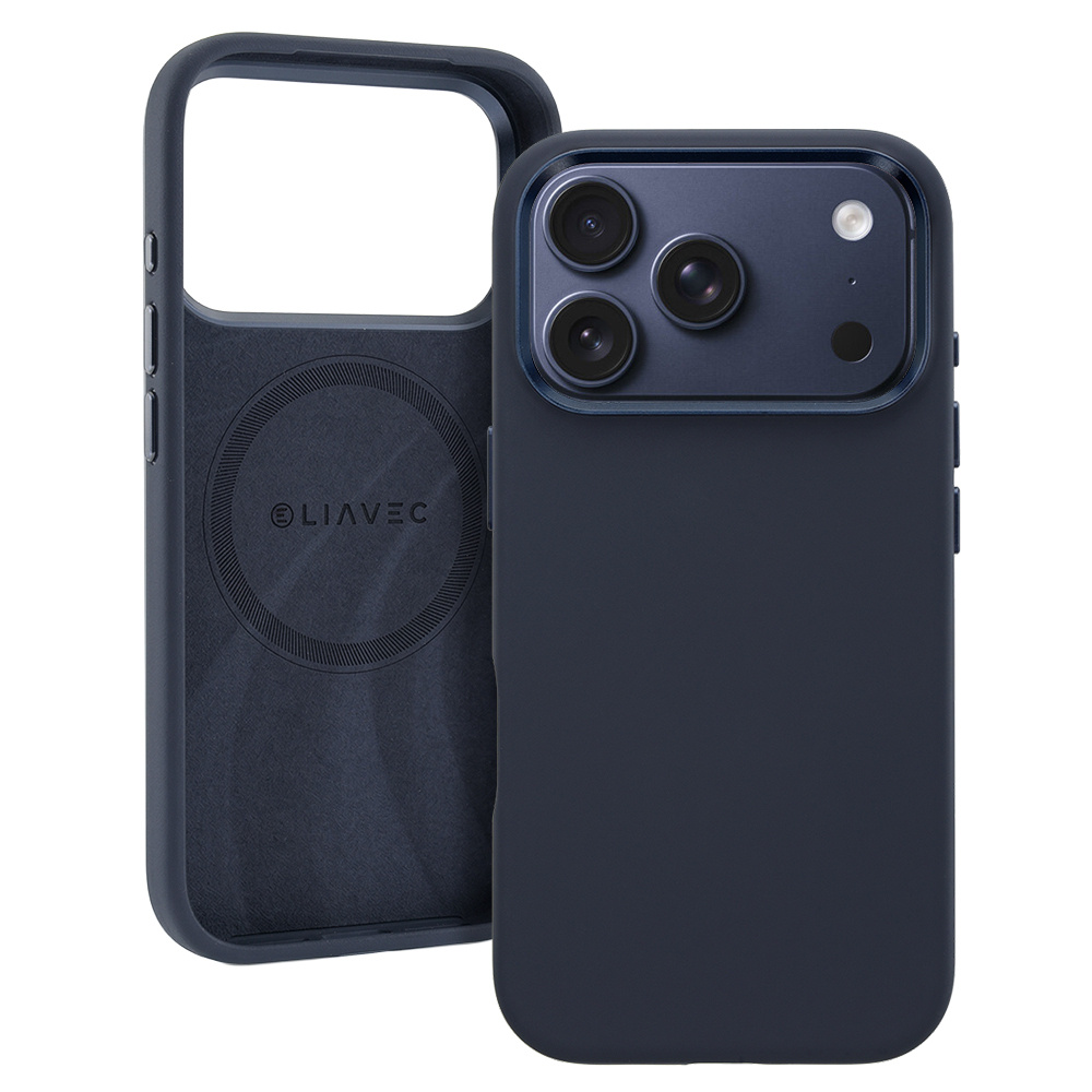 Liavec Silky Case with Metal Camera Frame do Iphone 17 Pro Max granatowy