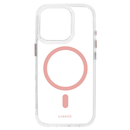 Liavec Glossy Magsafe Clear Case do Iphone 15 różowy