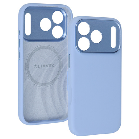 Liavec Silk Shield Case with Metal Camera Frame do Iphone 18 Pro/17 Pro jasnoniebieski