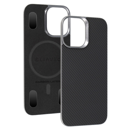 Liavec Carbon Layer Magsafe Aramid Fiber Cover do Iphone 17 czarny