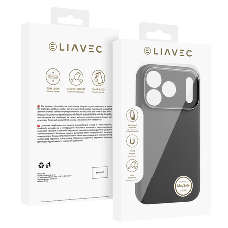Liavec Silk Shield Case with Metal Camera Frame do Iphone 17 Pro Max czarny