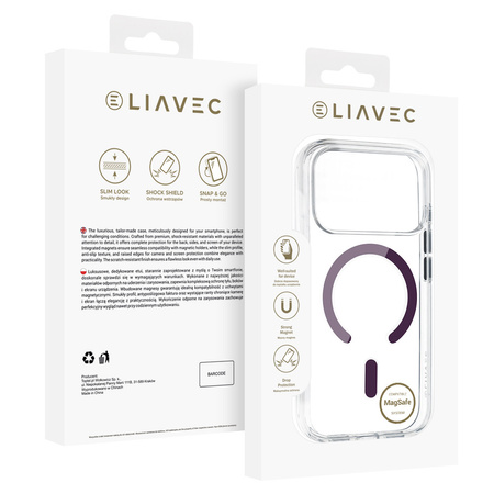 Liavec Pure Case do Iphone 17 Pro Max/18 Pro Max fioletowy (Camera Control Button)