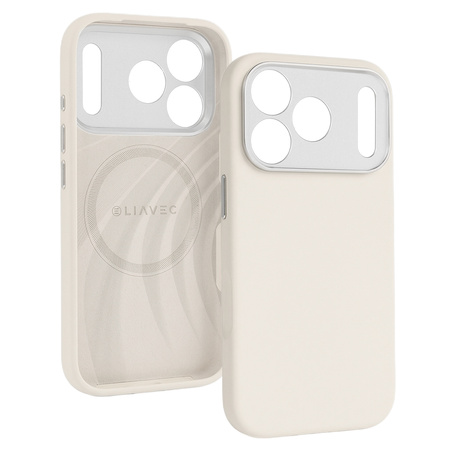 Liavec Silk Shield Case with Metal Camera Frame do Iphone 17 Pro beżowy