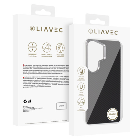 Liavec Carbon Layer Magsafe Aramid Fiber Cover do Samsung Galaxy S26 Ultra czarny