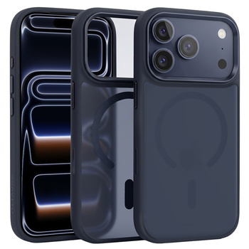 Liavec Cloudy Case with Metal Camera Frame do Iphone 17 Pro granatowy (Camera Control Button)