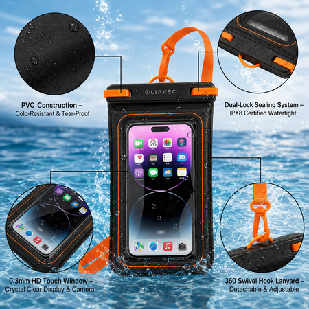 Liavec Aqua Etui wodoodporne z poduszką powietrzną i kieszonką uniwersalne