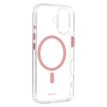 Liavec Glossy Magsafe Clear Case do Iphone 16 różowy