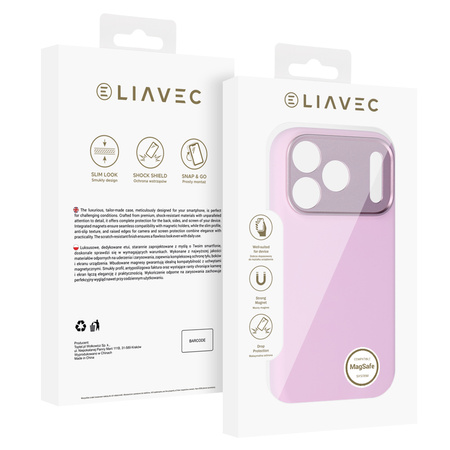 Liavec Silk Shield Case with Metal Camera Frame do Iphone 18 Pro Max/17 Pro Max różowy
