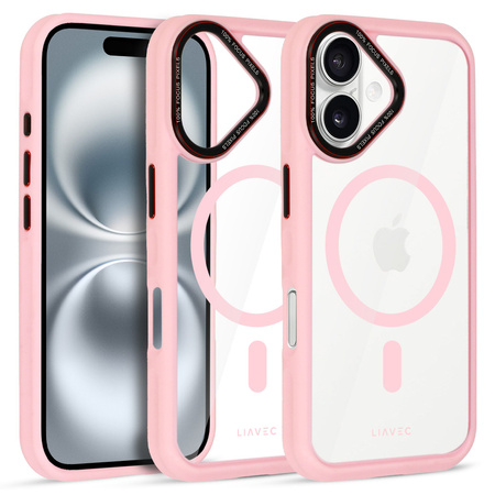 Liavec Hybrid Magsafe Clear Case do Iphone 16 jasnoróżowy