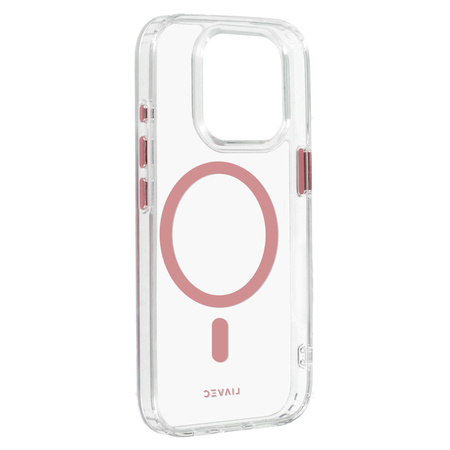 Liavec Glossy Magsafe Clear Case do Iphone 15 Pro różowy