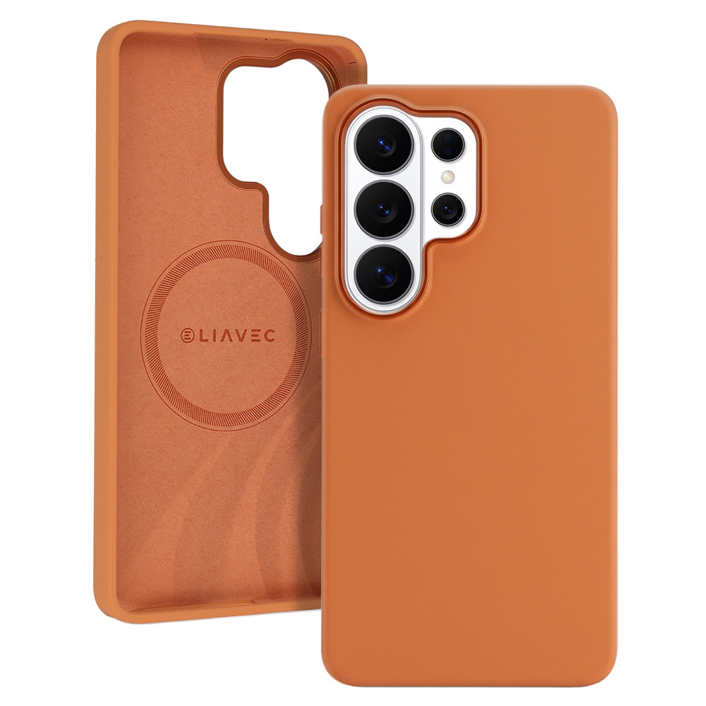 Liavec Silky Case with Metal Camera Frame do Samsung Galaxy S26 Ultra pomarańczowy