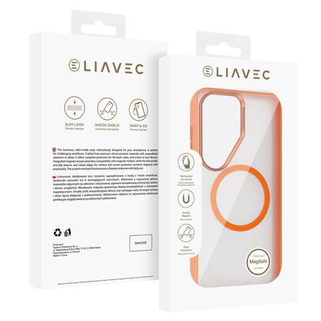 Liavec Soft Case Metal Frame do Samsung Galaxy S26 Ultra pomarańczowy
