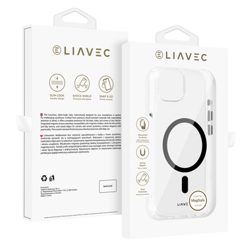 Liavec Glossy Magsafe Clear Case do Iphone 15 czarny