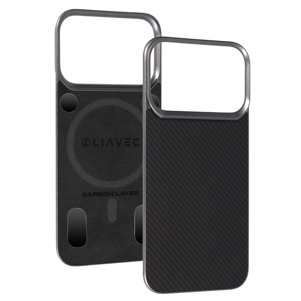 Liavec Carbon Layer Magsafe Aramid Fiber Cover do Iphone 17 Pro czarny