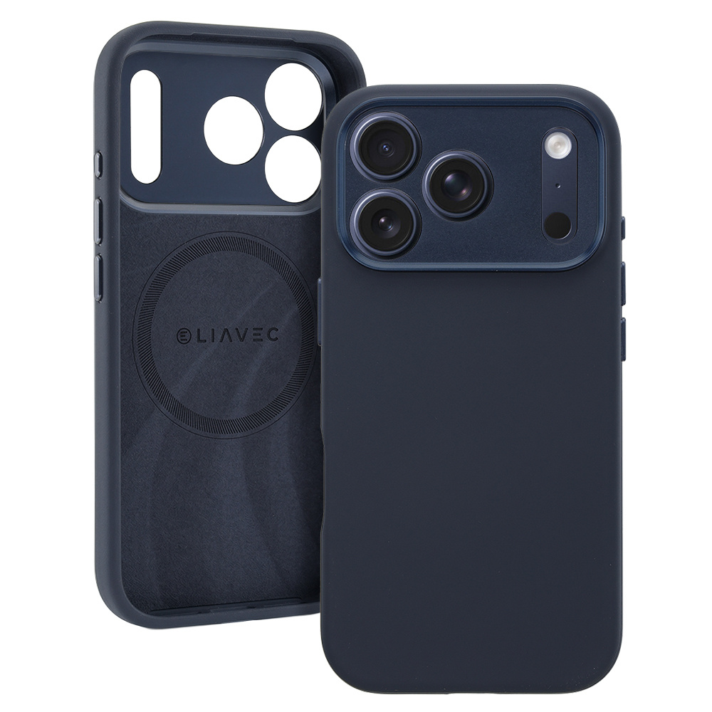 Liavec Silk Shield Case with Metal Camera Frame do Iphone 17 Pro Max granatowy