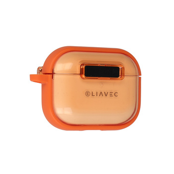 Liavec SlideLock Case für Apple AirPods Pro 3 Transparent-Orange