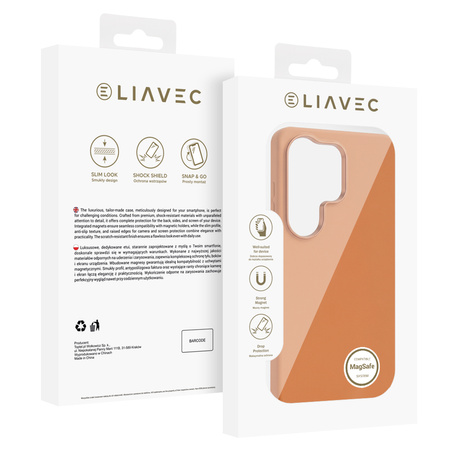 Liavec Silky Case with Metal Camera Frame do Samsung Galaxy S26 Ultra pomarańczowy