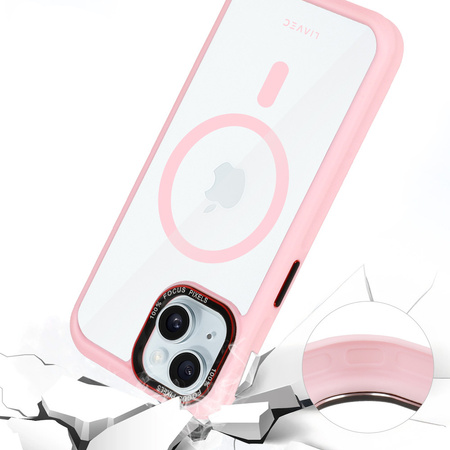 Liavec Hybrid Magsafe Clear Case do Iphone 15 jasnoróżowy