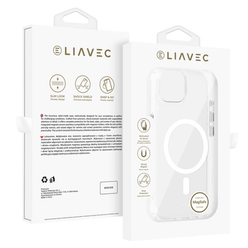 Liavec Glossy Magsafe Clear Case für iPhone 15 Weiß
