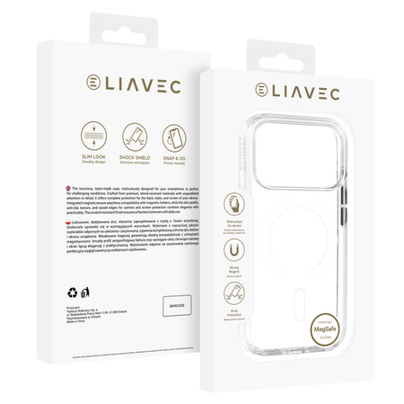 Liavec Pure Case with camera control button do Iphone 18 Pro/17 Pro biały