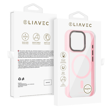 Liavec Hybrid Magsafe Clear Case für iPhone 15 Pro Hellrosa