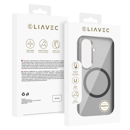 Liavec Soft Case Metal Frame do Samsung Galaxy S26 szary