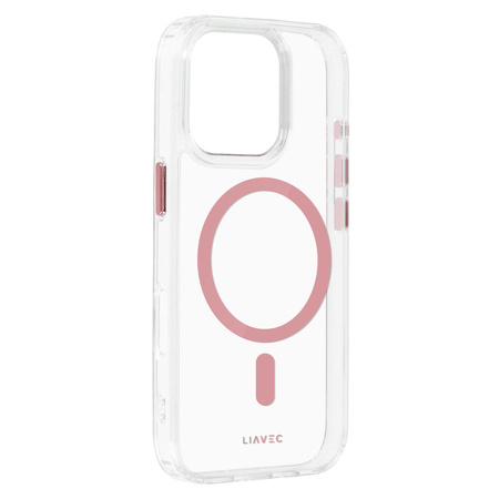 Liavec Glossy Magsafe Clear Case für iPhone 16 Pro Rosa