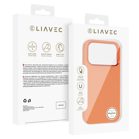 Liavec Silky Case with Metal Camera Frame do Iphone 17 Pro Max pomarańczowy