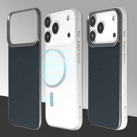 Liavec Carbon Layer Magsafe Aramid Fiber Cover für iPhone 17 Pro Max Blau