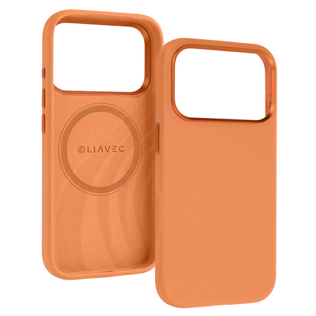 Liavec Silky Case with Metal Camera Frame do Iphone 17 Pro Max pomarańczowy