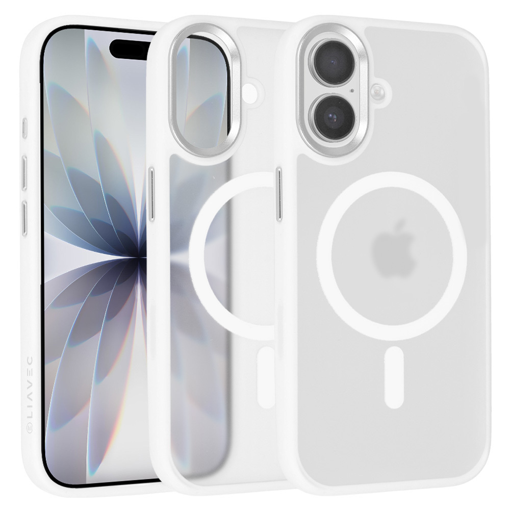 Liavec Cloudy Case with Metal Camera Frame do Iphone 17 biały (Camera Control Button)