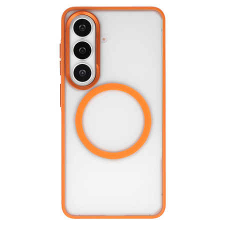 Liavec Soft Case Metal Frame do Samsung Galaxy S26 pomarańczowy