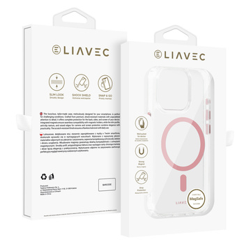 Liavec Glossy Magsafe Clear Case do Iphone 14 Pro różowy