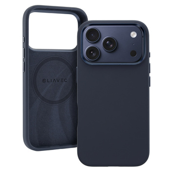 Liavec Silky Case with Metal Camera Frame für iPhone 17 Pro Marineblau