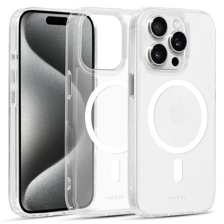 Liavec Glossy Magsafe Clear Case do Iphone 15 Pro biały