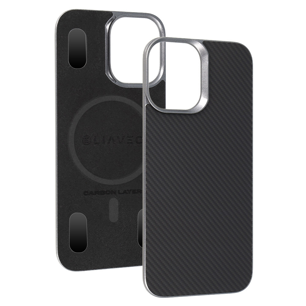 Liavec Carbon Layer Magsafe Aramid Fiber Cover do Iphone 17 czarny