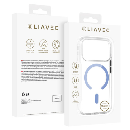 Liavec Pure Case with camera control button do Iphone 18 Pro Max/17 Pro Max jasnoniebieski