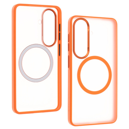 Liavec Soft Case Metal Frame do Samsung Galaxy S26 pomarańczowy