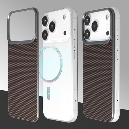 Liavec Carbon Layer Magsafe Aramid Fiber Cover do Iphone 17 Pro złoty