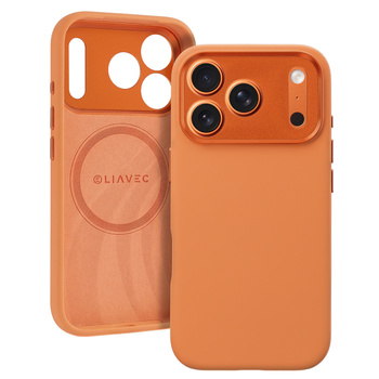 Liavec Silk Shield Case with Metal Camera Frame für iPhone 17 Pro Max Orange