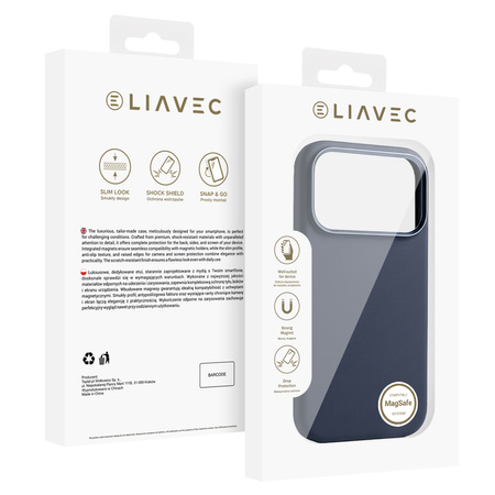 Liavec Silky Case with Metal Camera Frame do Iphone 17 Pro Max granatowy