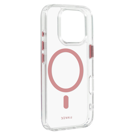 Liavec Glossy Magsafe Clear Case do Iphone 16 Pro różowy