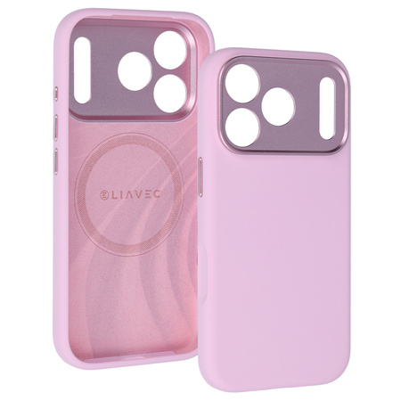 Liavec Silk Shield Case with Metal Camera Frame do Iphone 18 Pro/17 Pro różowy