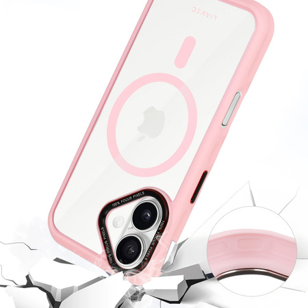 Liavec Hybrid Magsafe Clear Case do Iphone 16 jasnoróżowy