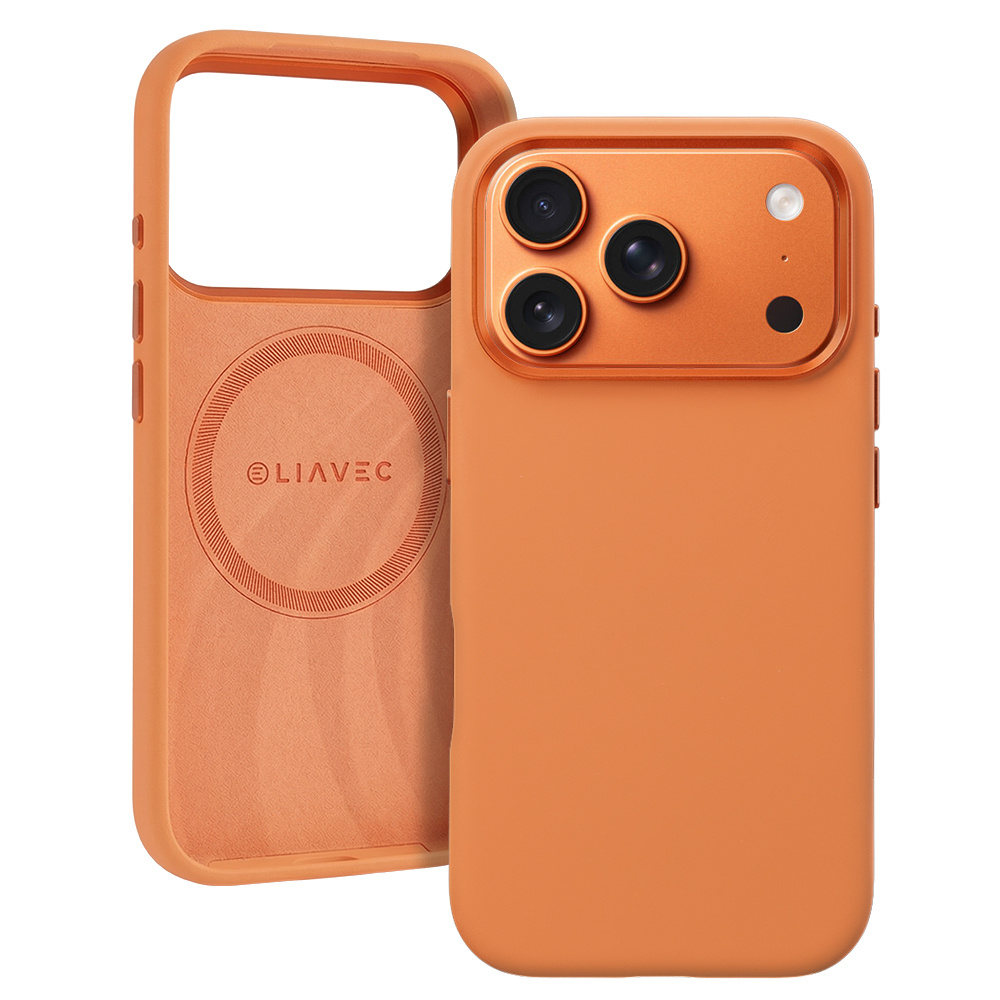 Liavec Silky Case with Metal Camera Frame do Iphone 17 Pro pomarańczowy