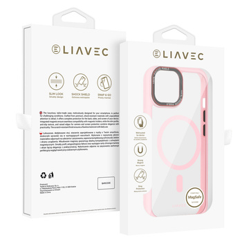 Liavec Hybrid Magsafe Clear Case do Iphone 15 jasnoróżowy