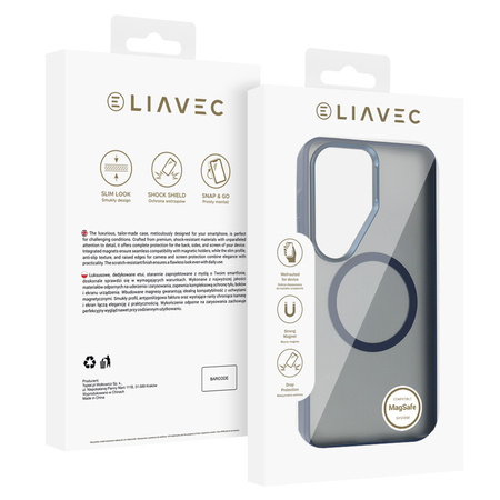 Liavec Soft Case Metal Frame do Samsung Galaxy S26 Ultra granatowy